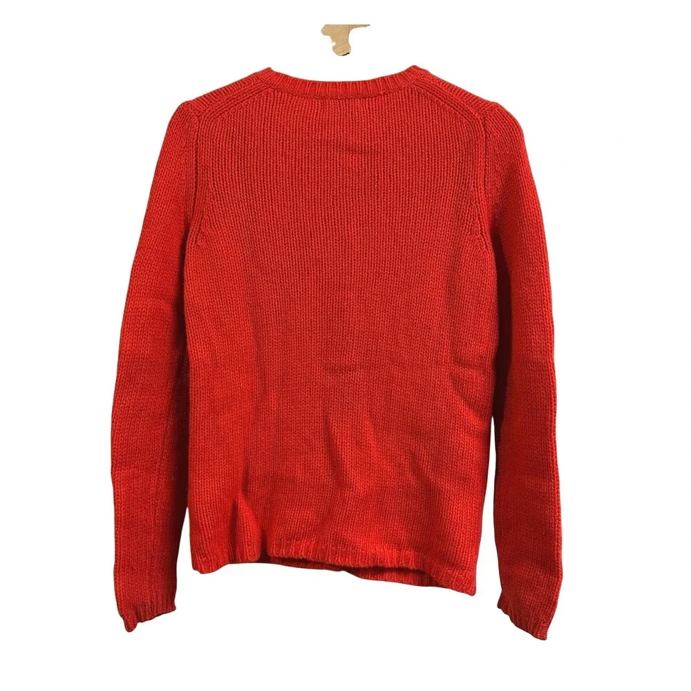 Paco Rabanne Paris French Poppy Red Knit Button Cardigan Sweater Women's‎ Small
